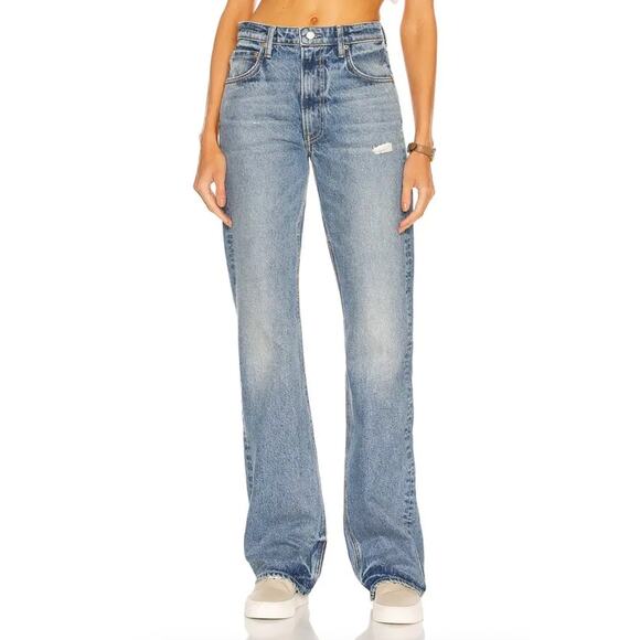 GRLFRND Melanie High Rise Boot Cut Jeans in Blue Wash, Size 26 - Picture 1 of 9